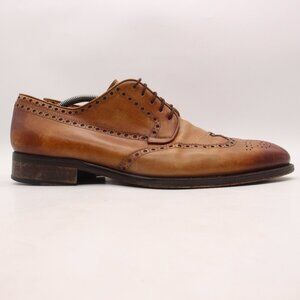 Magnanni Men's Size 13 M Wingtip Oxford Brown Leather Lace-Up Dress Shoes